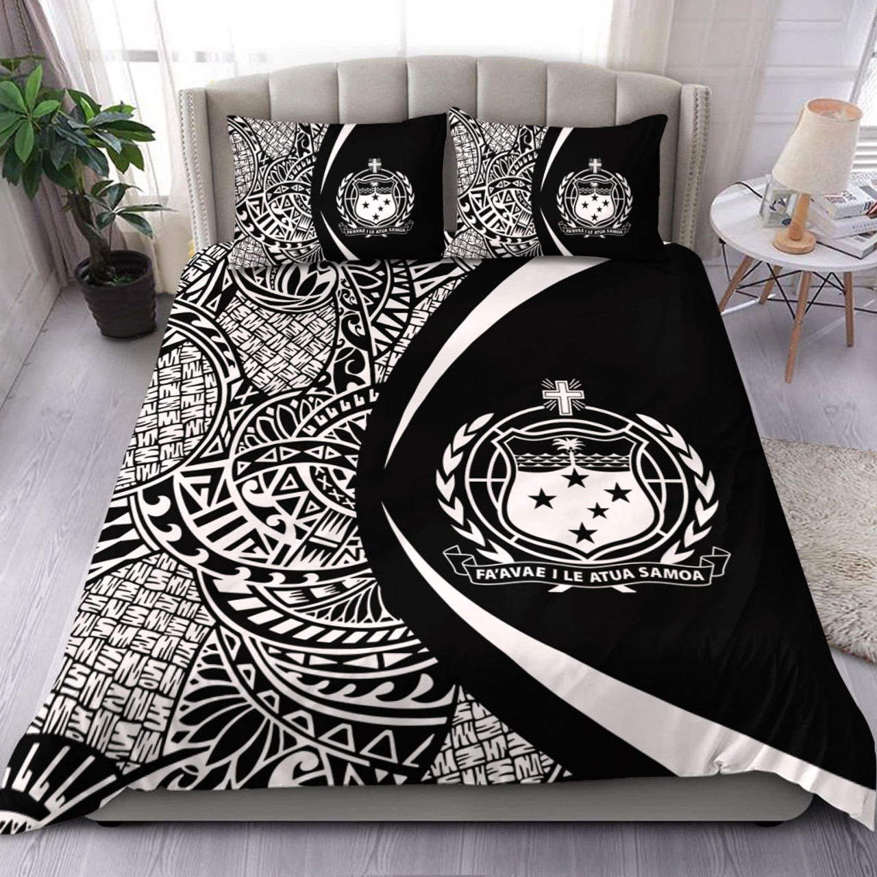 Samoa Bedding Set Lauhala White Circle Style