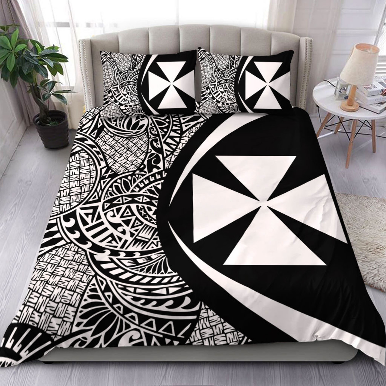 Wallis And Futuna Bedding Set Lauhala White Circle Style