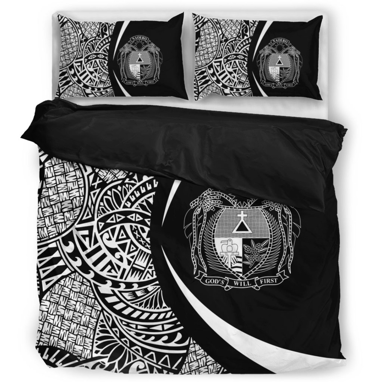 Nauru Bedding Set Lauhala White Circle Style