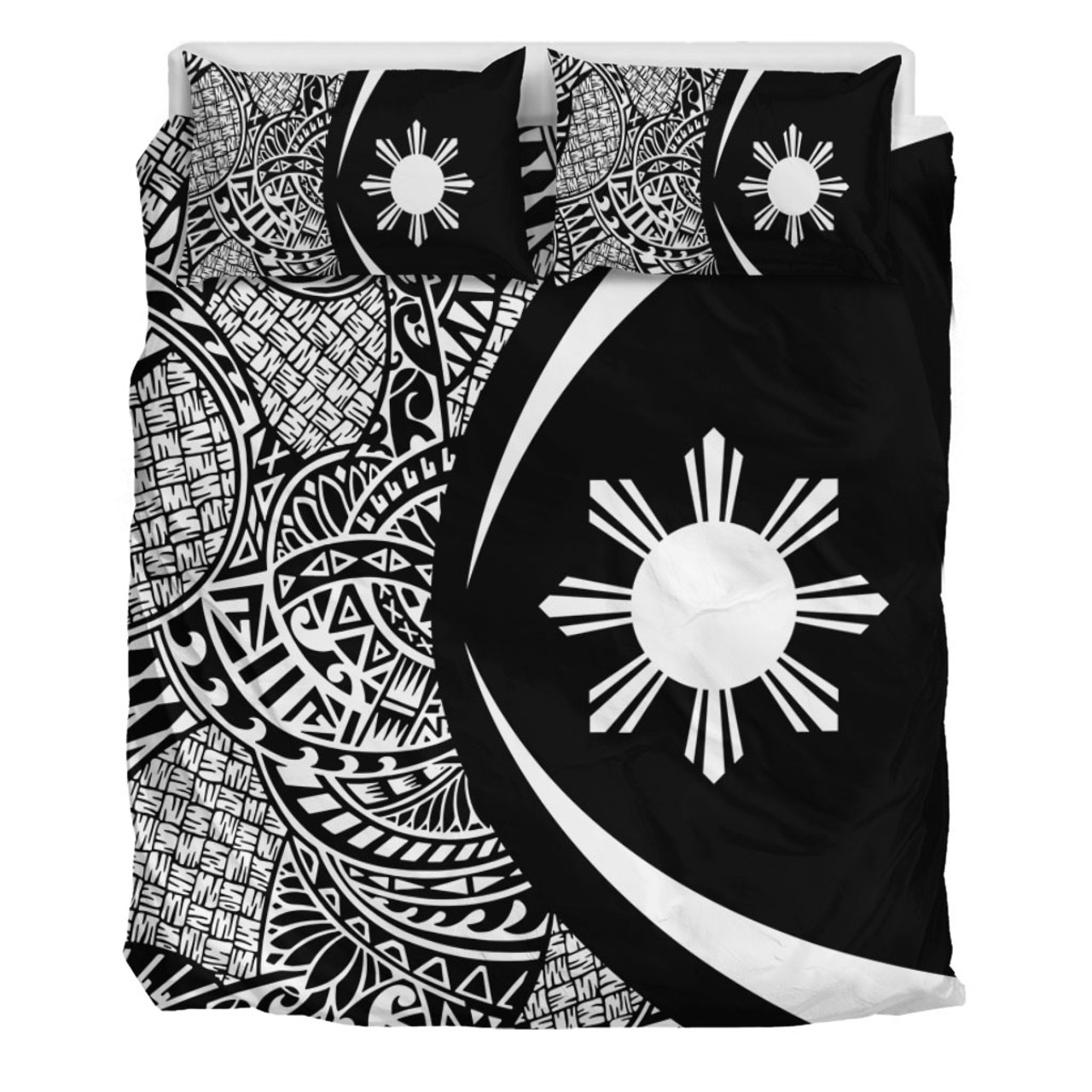 Philippines Filipinos Bedding Set Lauhala White Circle Style