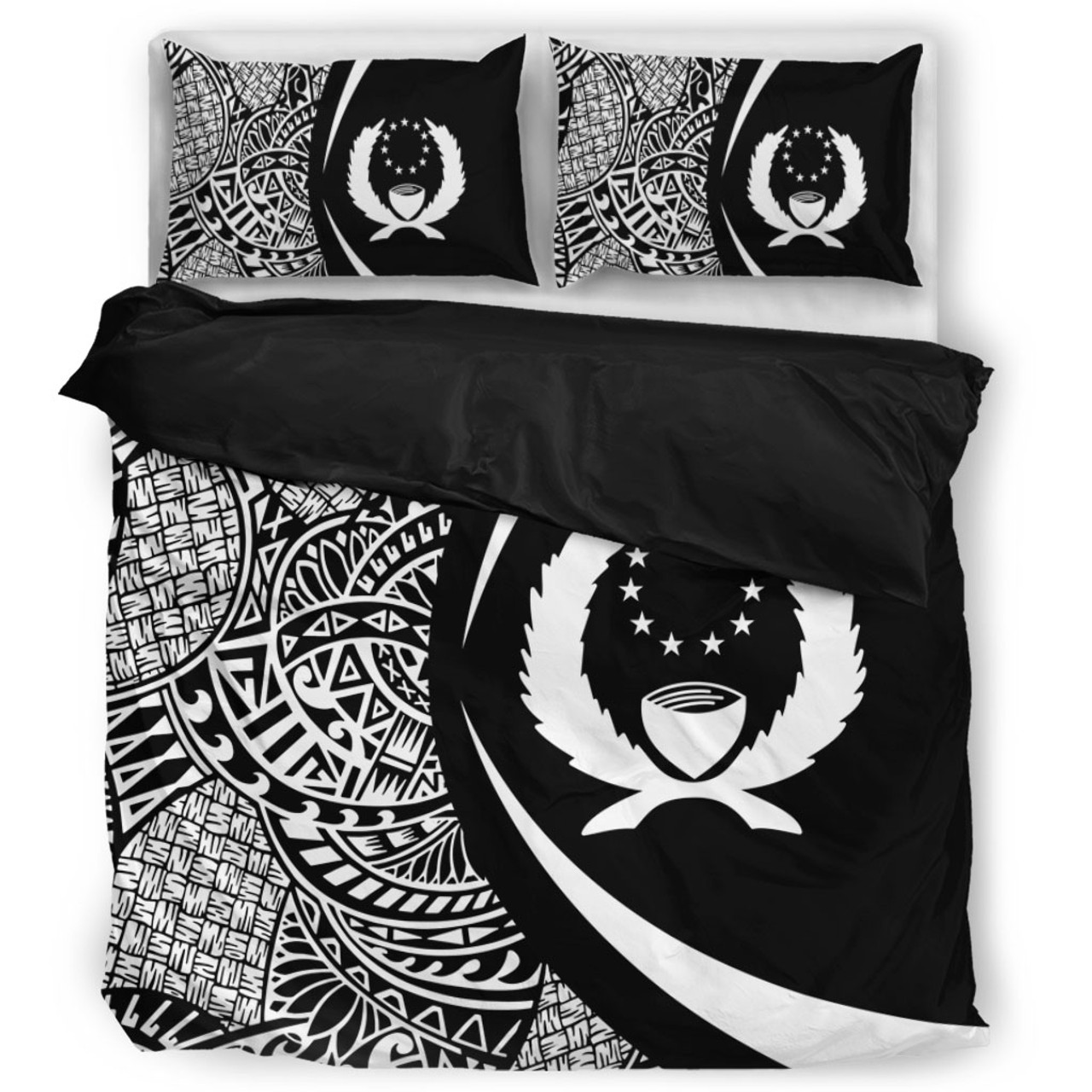 Pohnpei State Bedding Set Lauhala White Circle Style