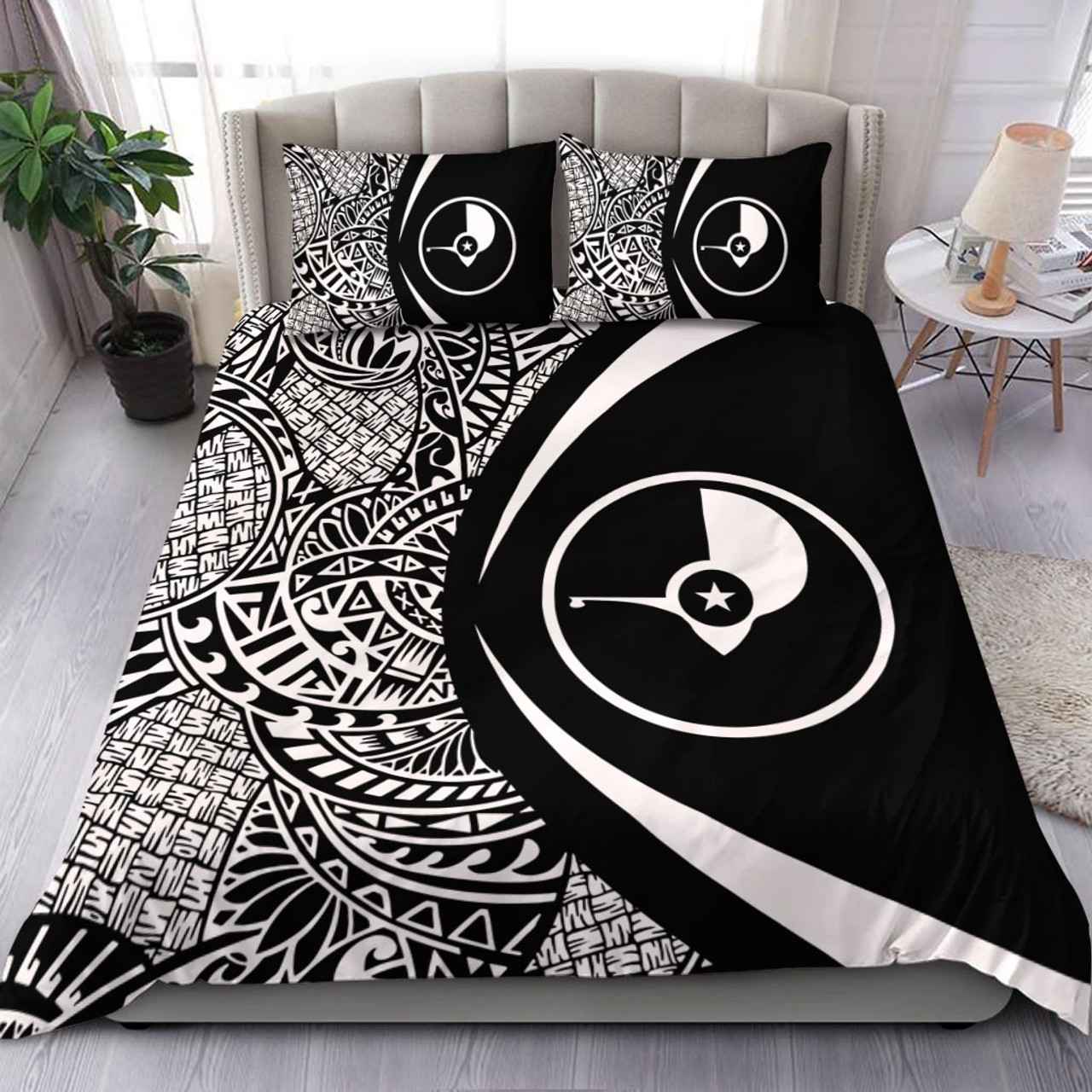 Yap State Bedding Set Lauhala White Circle Style