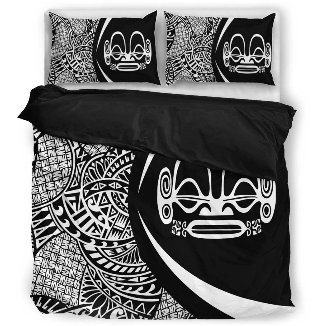 Marquesas Islands Bedding Set Lauhala White Circle Style