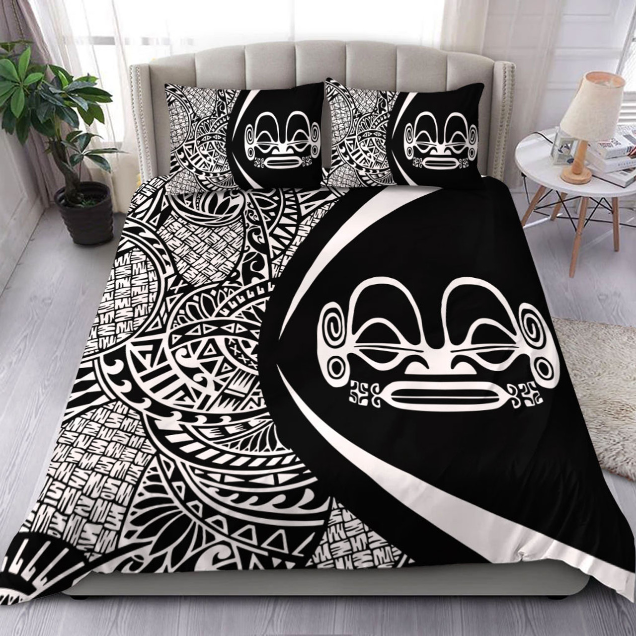 Marquesas Islands Bedding Set Lauhala White Circle Style