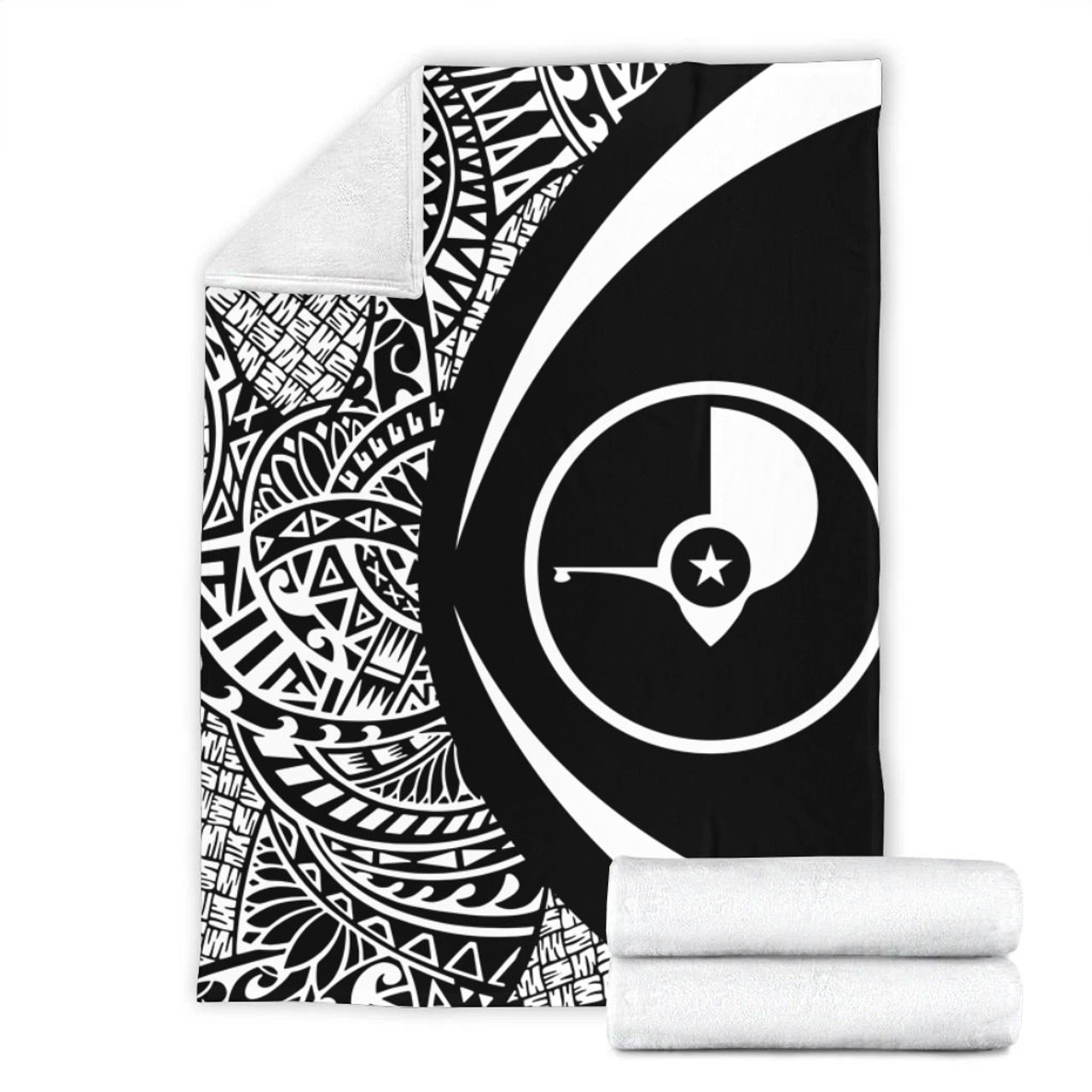 Yap State Premium Blanket Lauhala White Circle Style