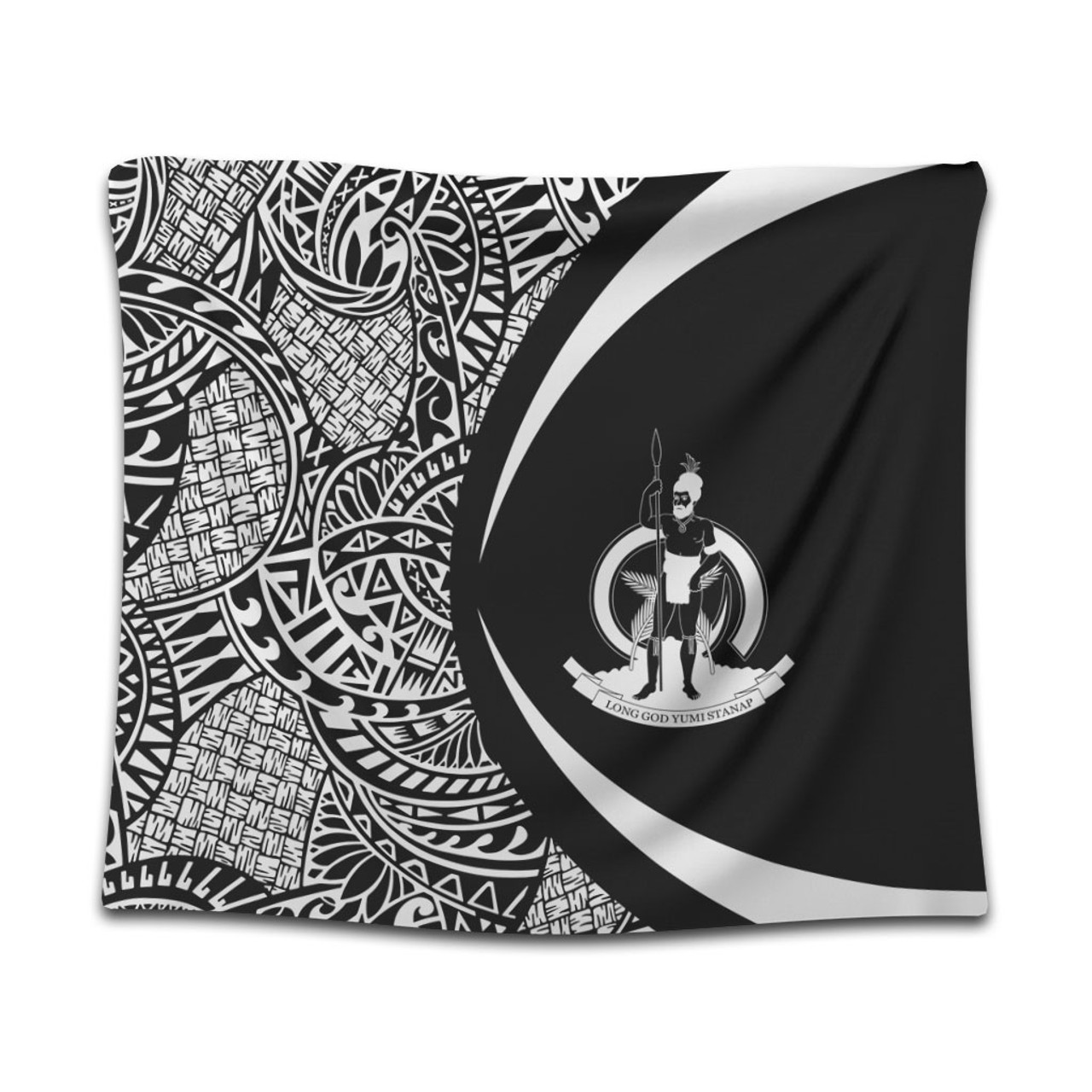 Vanuatu Tapestry Lauhala White Circle Style