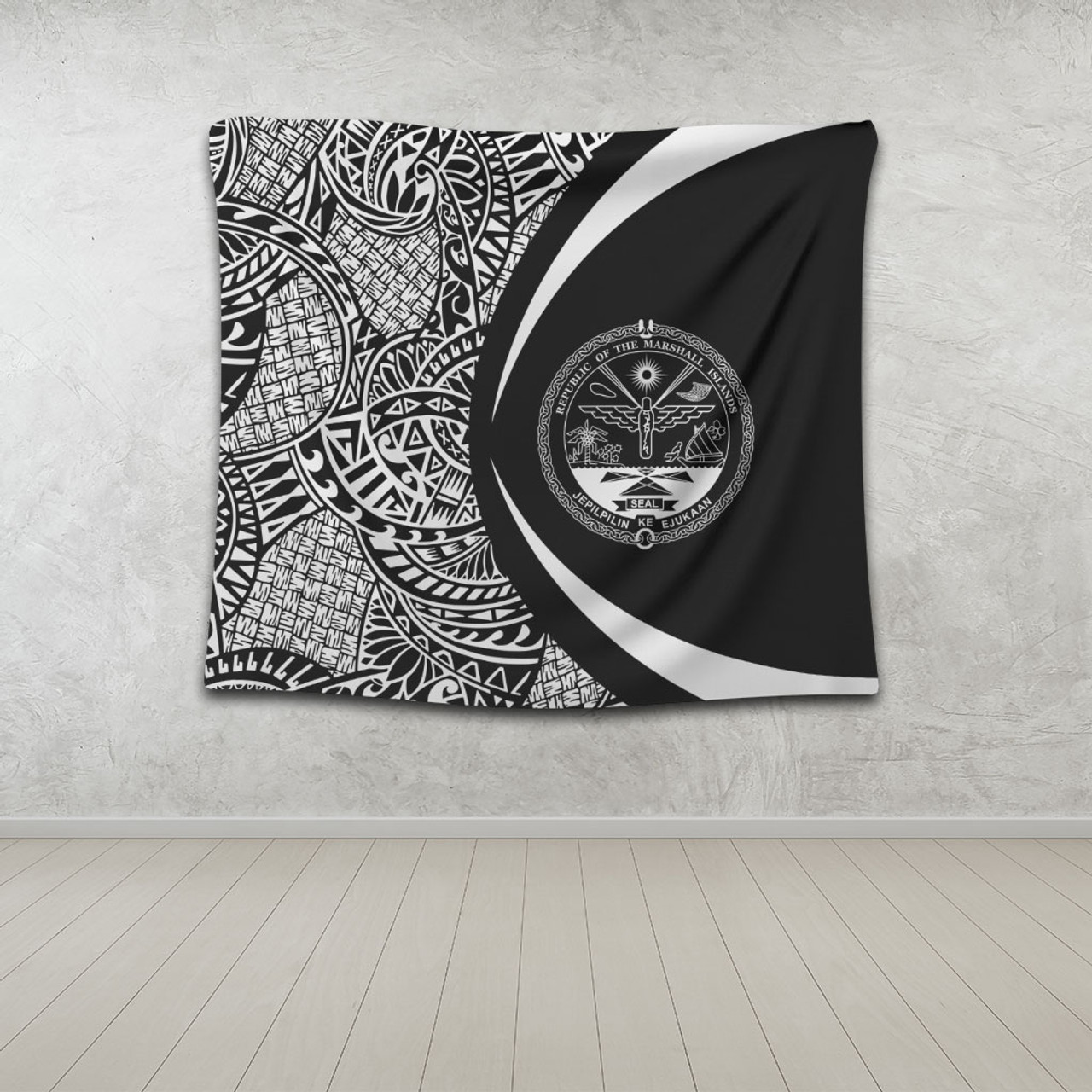 Marshall Islands Tapestry Lauhala White Circle Style