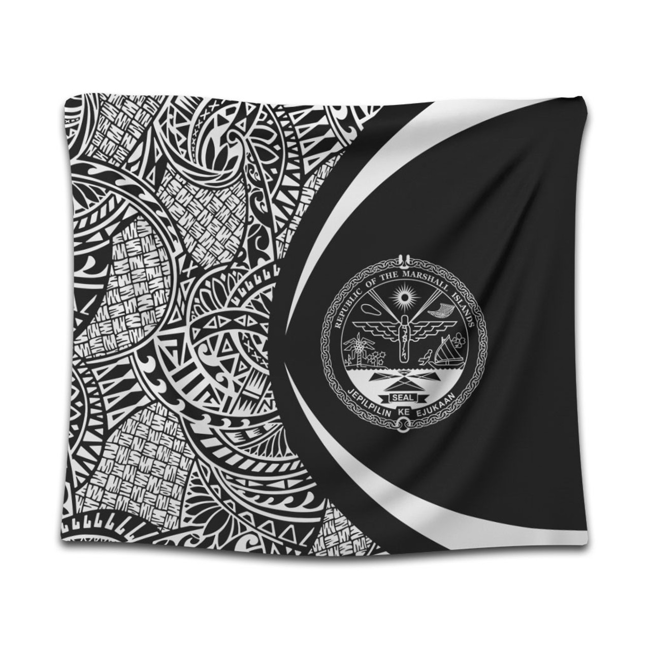 Marshall Islands Tapestry Lauhala White Circle Style
