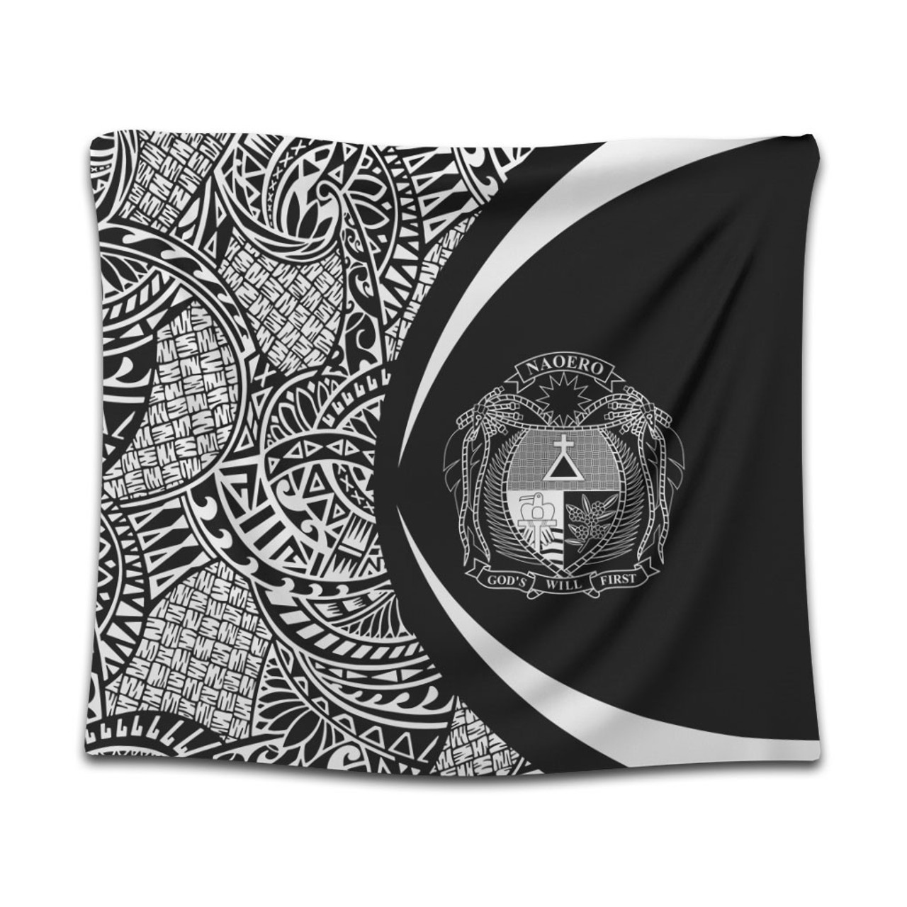 Nauru Tapestry Lauhala White Circle Style