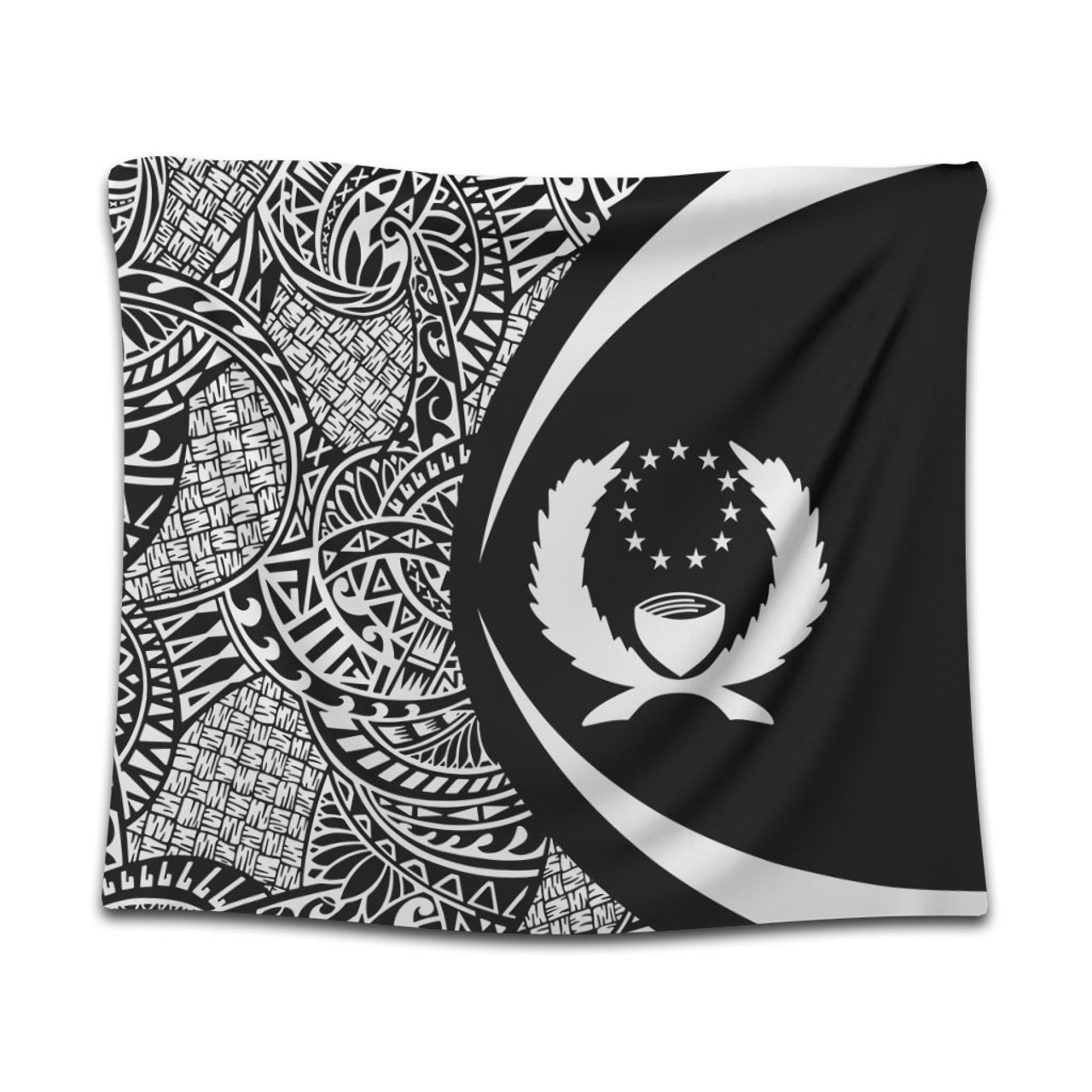 Pohnpei State Tapestry Lauhala White Circle Style