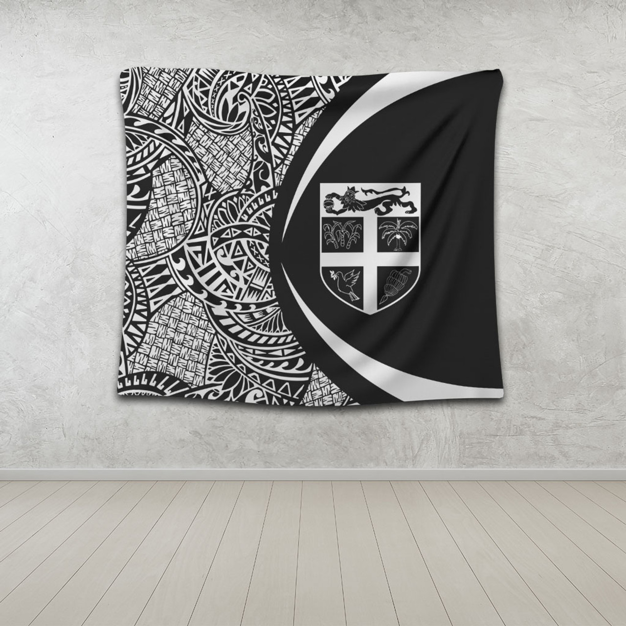 Fiji Tapestry Lauhala White Circle Style