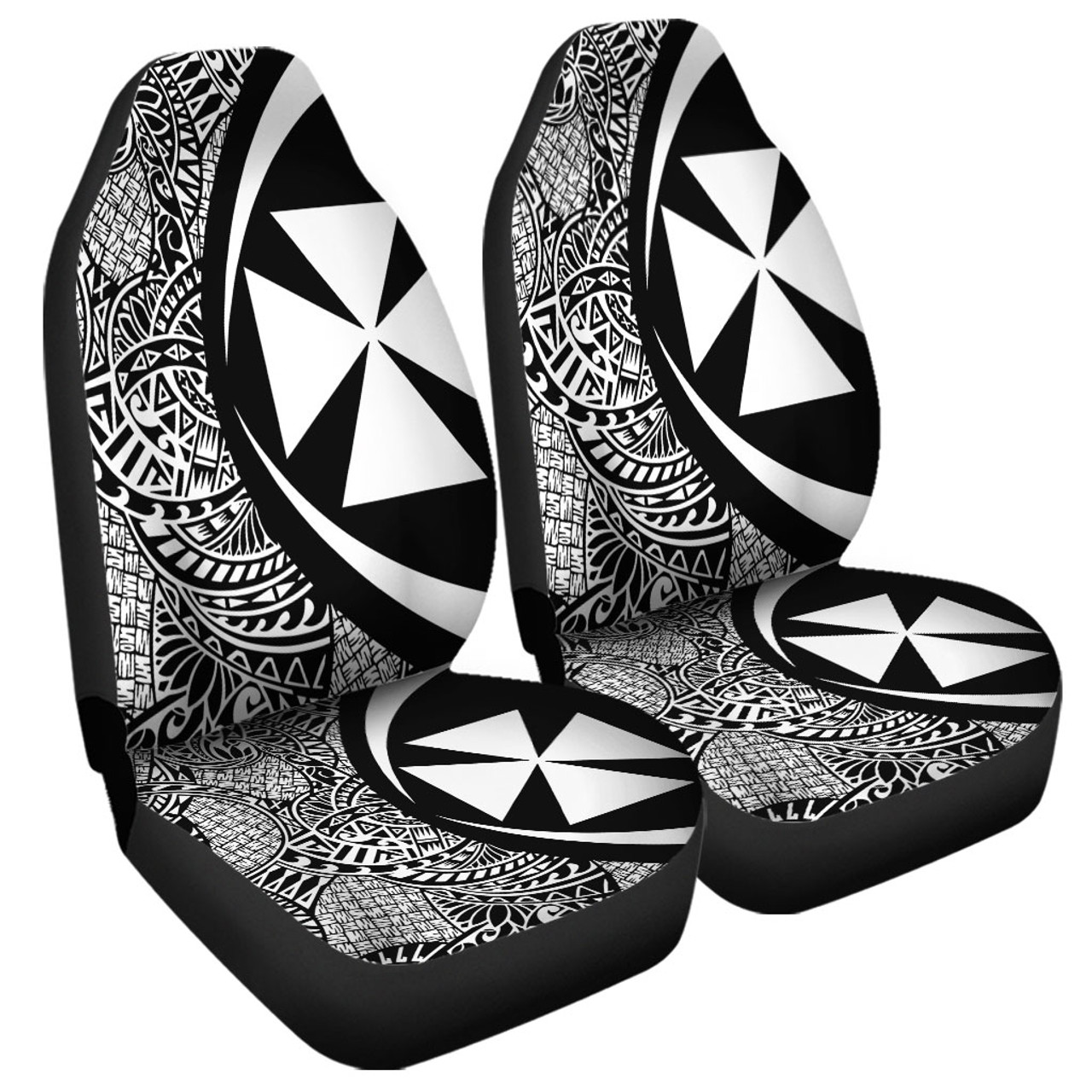 Wallis And Futuna Car Seat Covers Lauhala White Circle Style