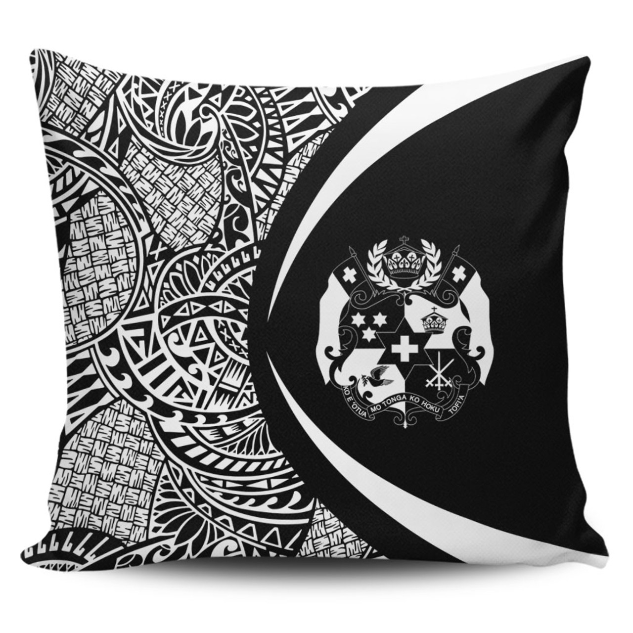 Tonga Pillow Cover Lauhala White Circle Style