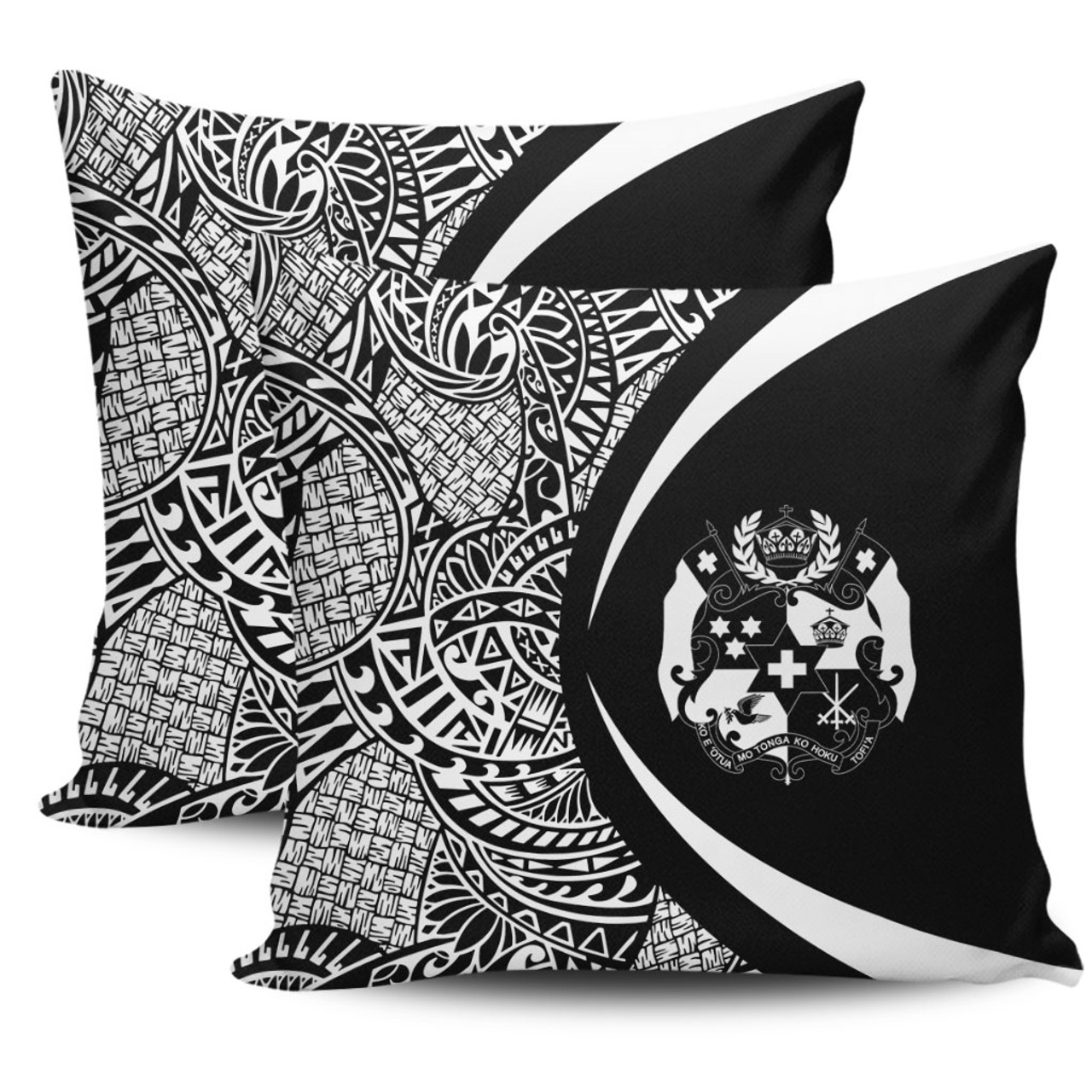 Tonga Pillow Cover Lauhala White Circle Style