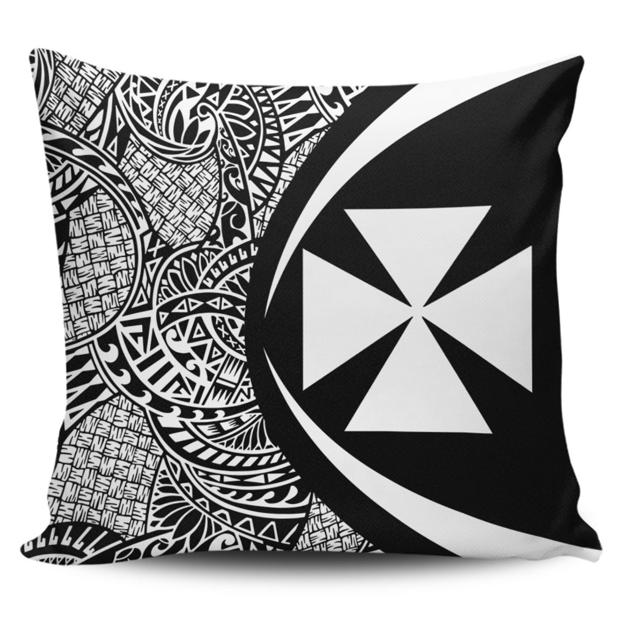 Wallis And Futuna Pillow Cover Lauhala White Circle Style