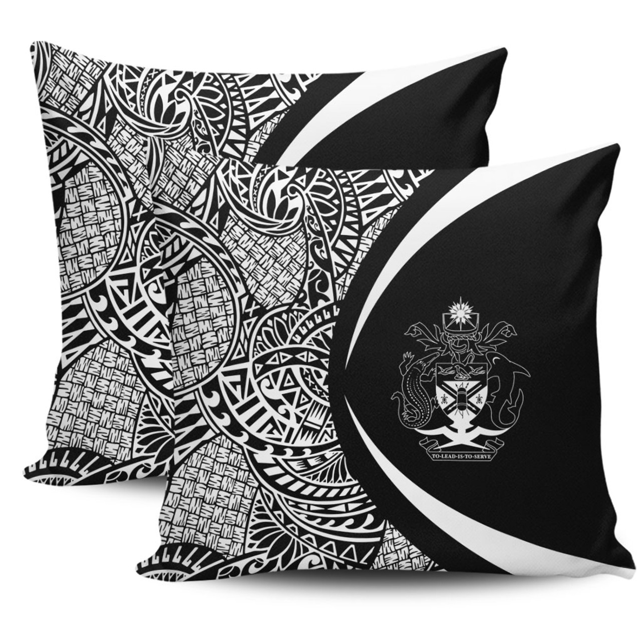 Solomon Islands Pillow Cover Lauhala White Circle Style