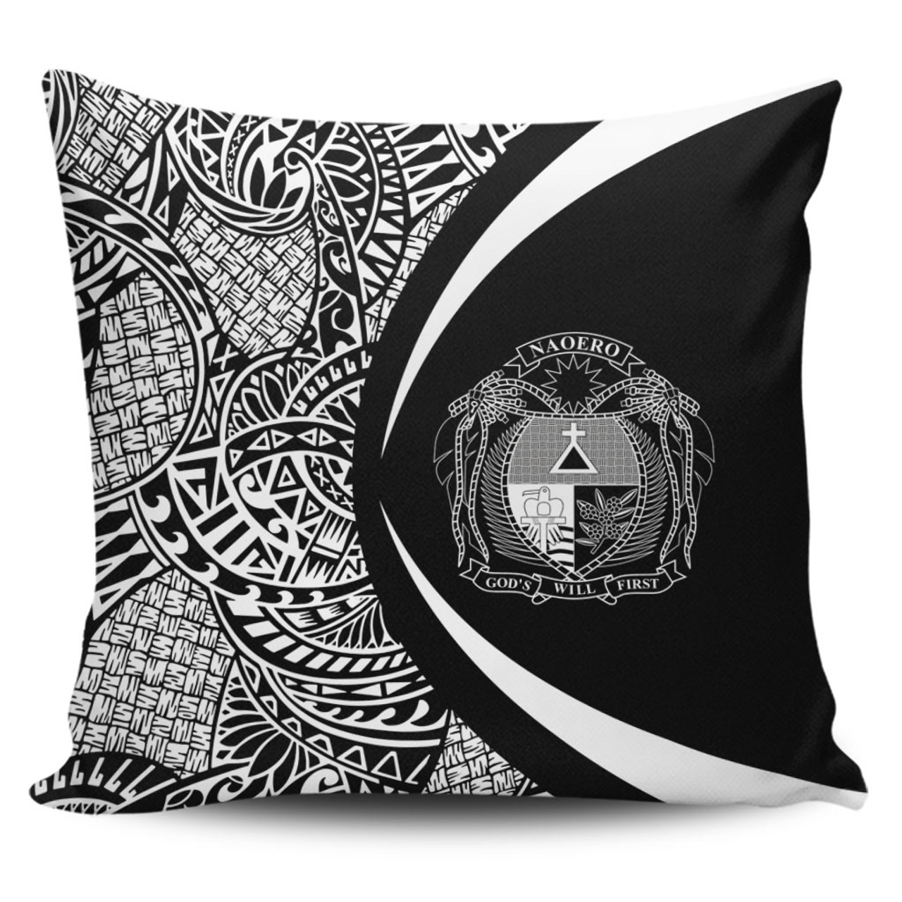Nauru Pillow Cover Lauhala White Circle Style