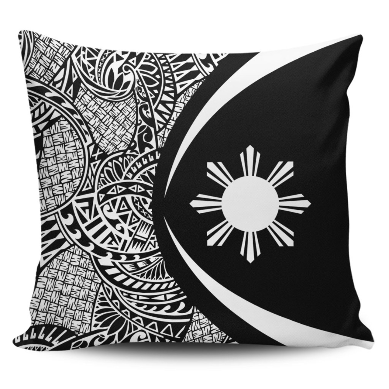 Philippines Filipinos Pillow Cover Lauhala White Circle Style