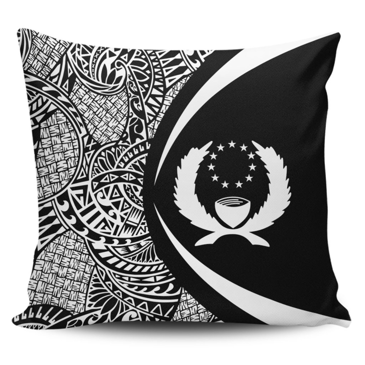 Pohnpei State Pillow Cover Lauhala White Circle Style