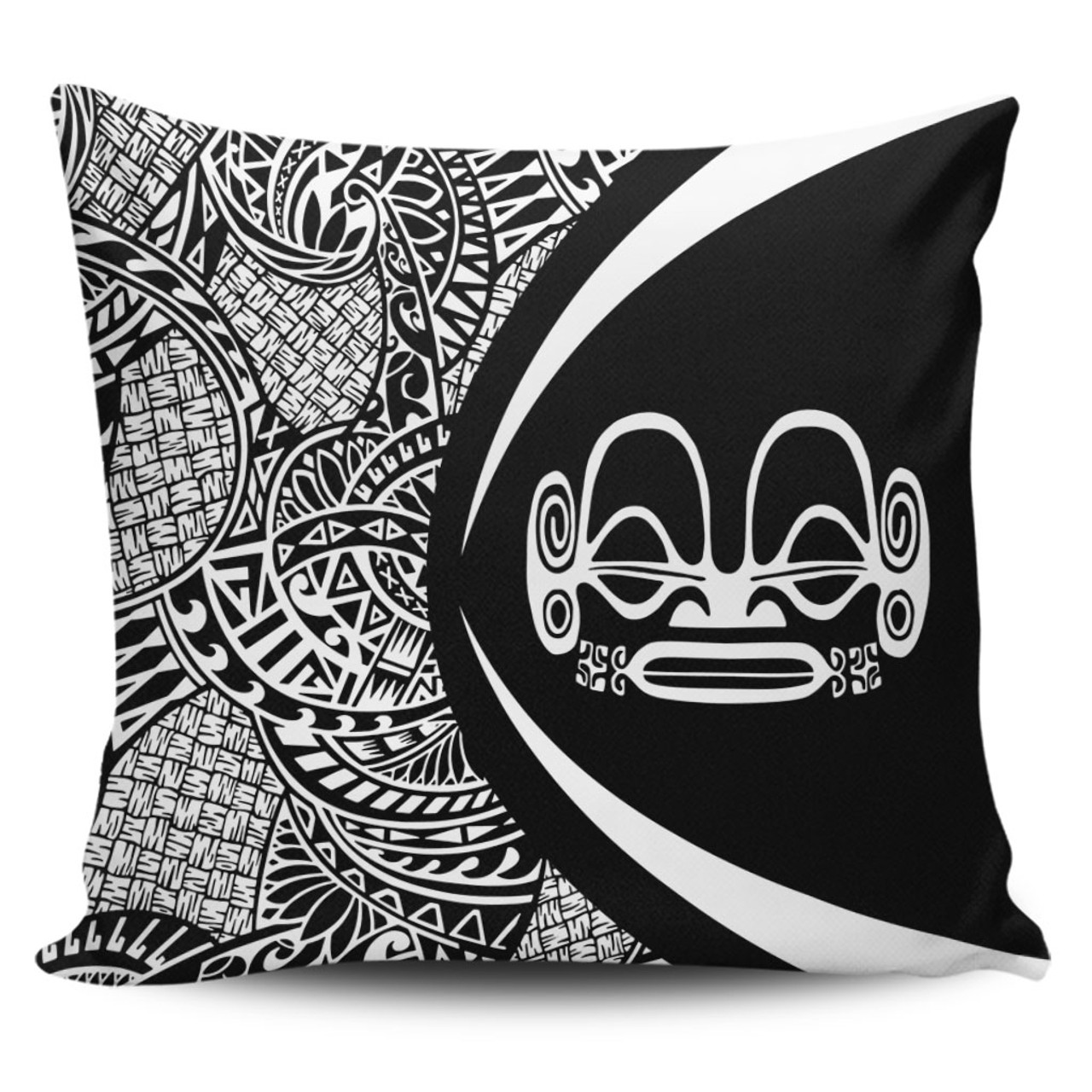 Marquesas Islands Pillow Cover Lauhala White Circle Style