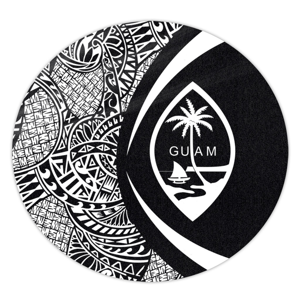 Guam Round Rug Lauhala White Circle Style
