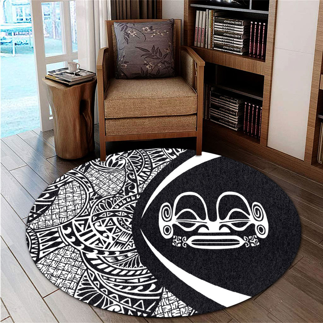 Marquesas Islands Round Rug Lauhala White Circle Style