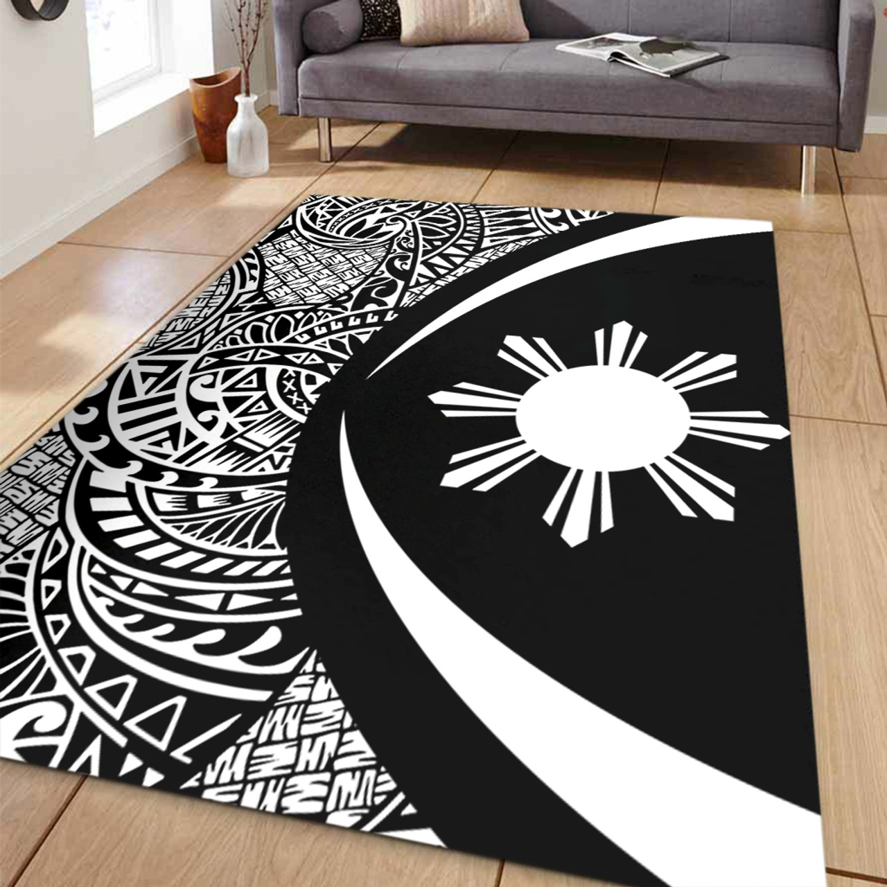 Philippines Filipinos Area Rug Lauhala White Circle Style