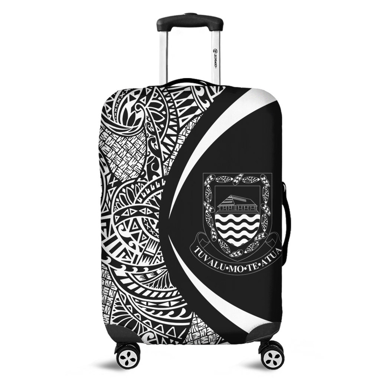 Tuvalu Luggage Cover Lauhala White Circle Style