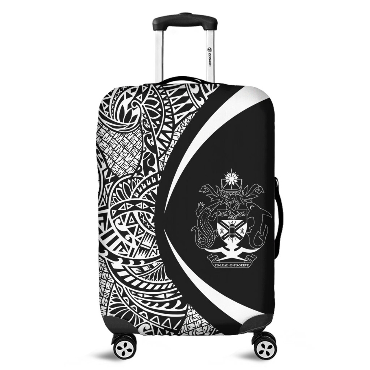 Solomon Islands Luggage Cover Lauhala White Circle Style