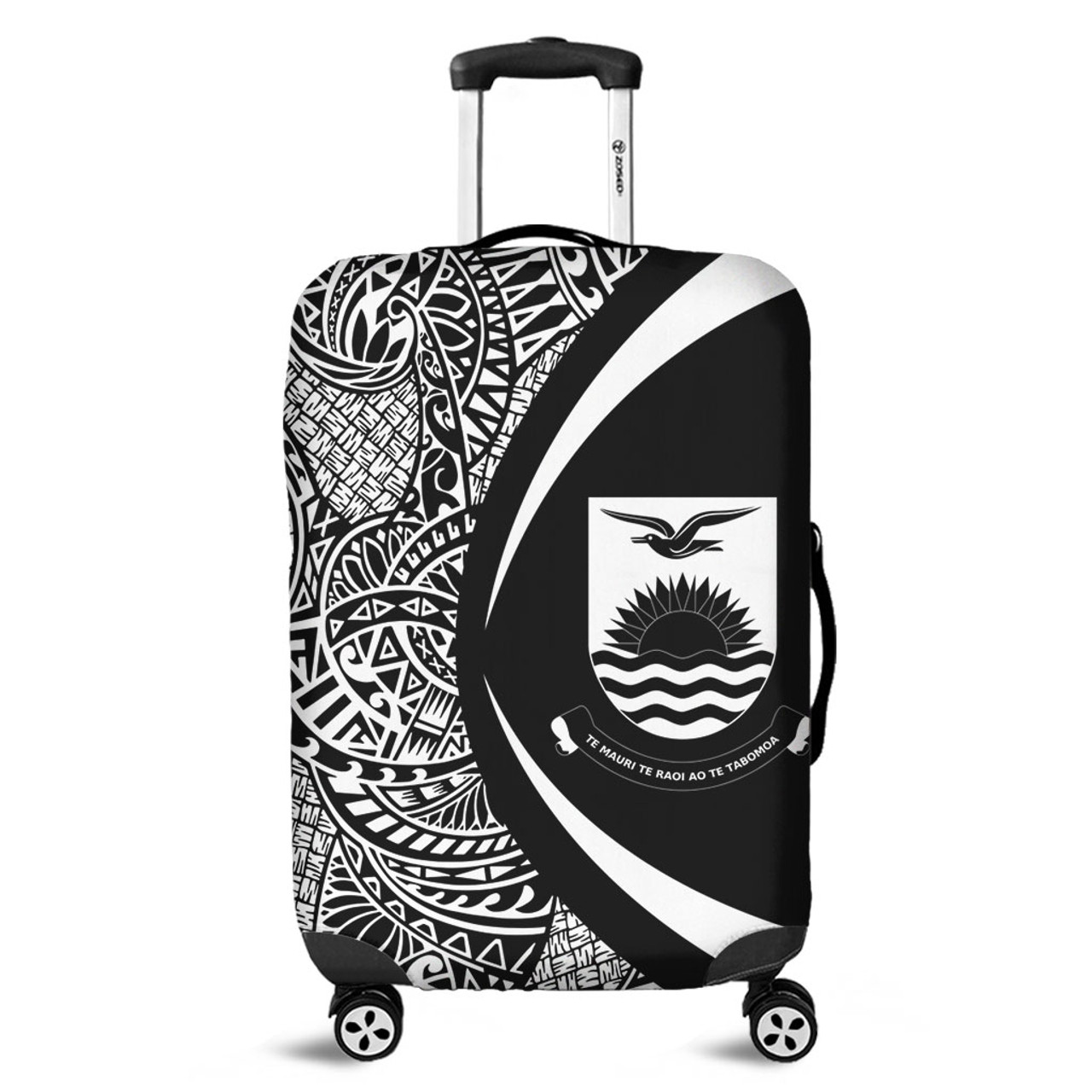 Kiribati Luggage Cover Lauhala White Circle Style