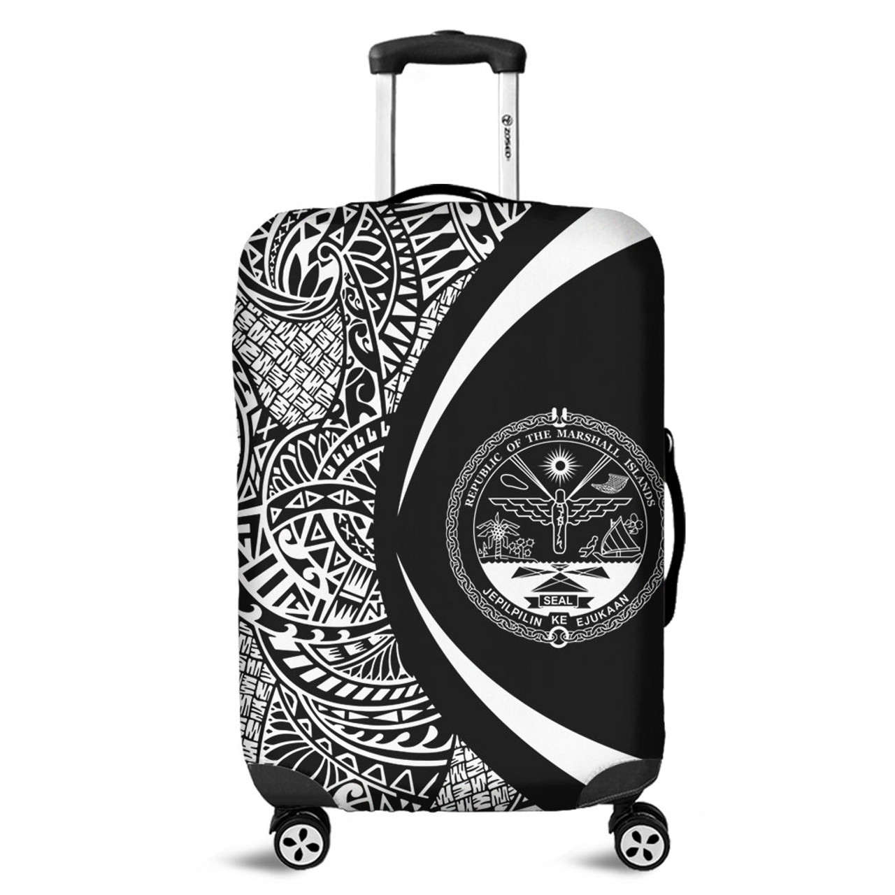 Marshall Islands Luggage Cover Lauhala White Circle Style