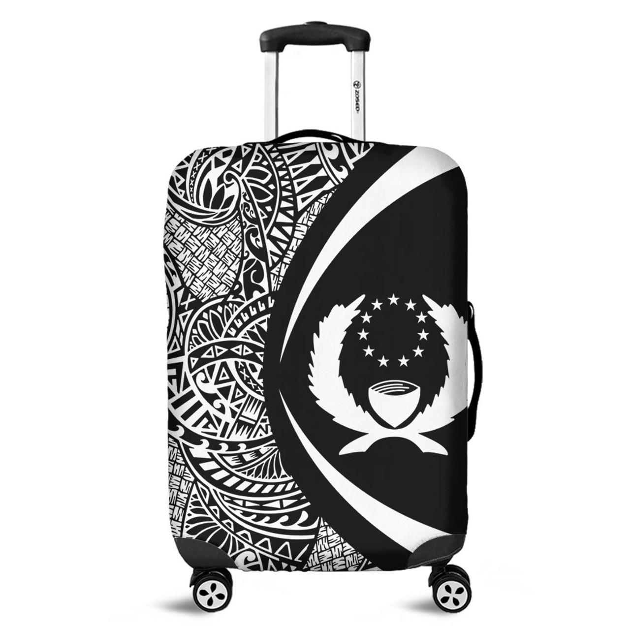 Pohnpei State Luggage Cover Lauhala White Circle Style