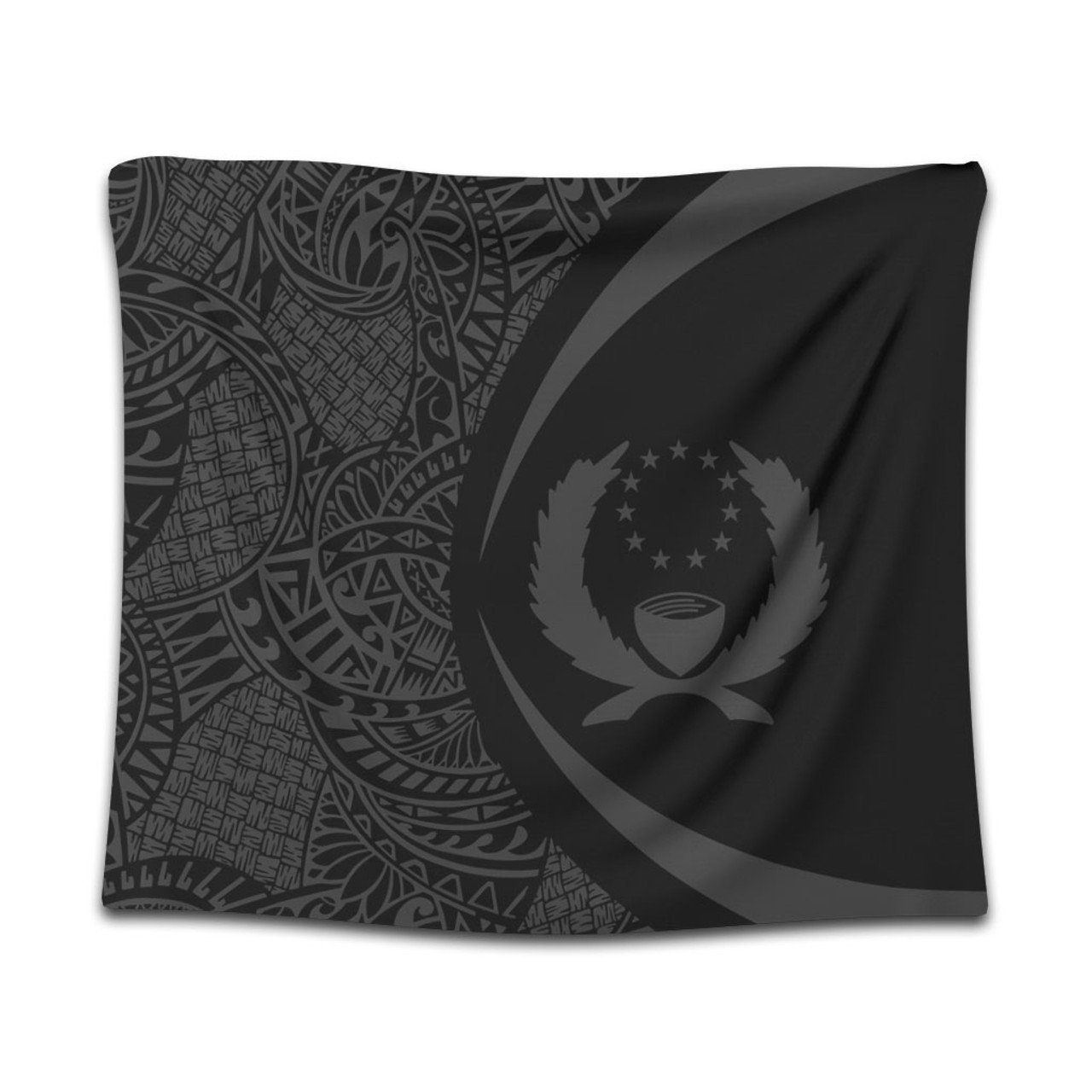 Pohnpei State Tapestry Lauhala Gray Circle Style