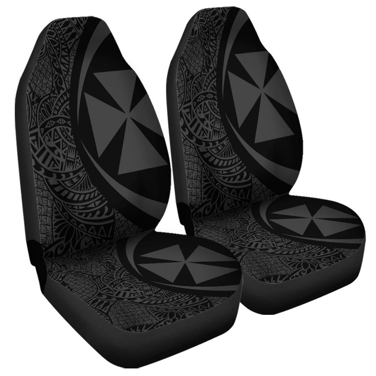 Wallis And Futuna Car Seat Covers Lauhala Gray Circle Style
