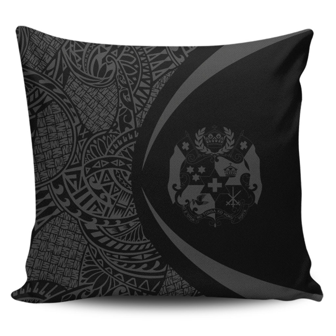 Tonga Pillow Cover Lauhala Gray Circle Style