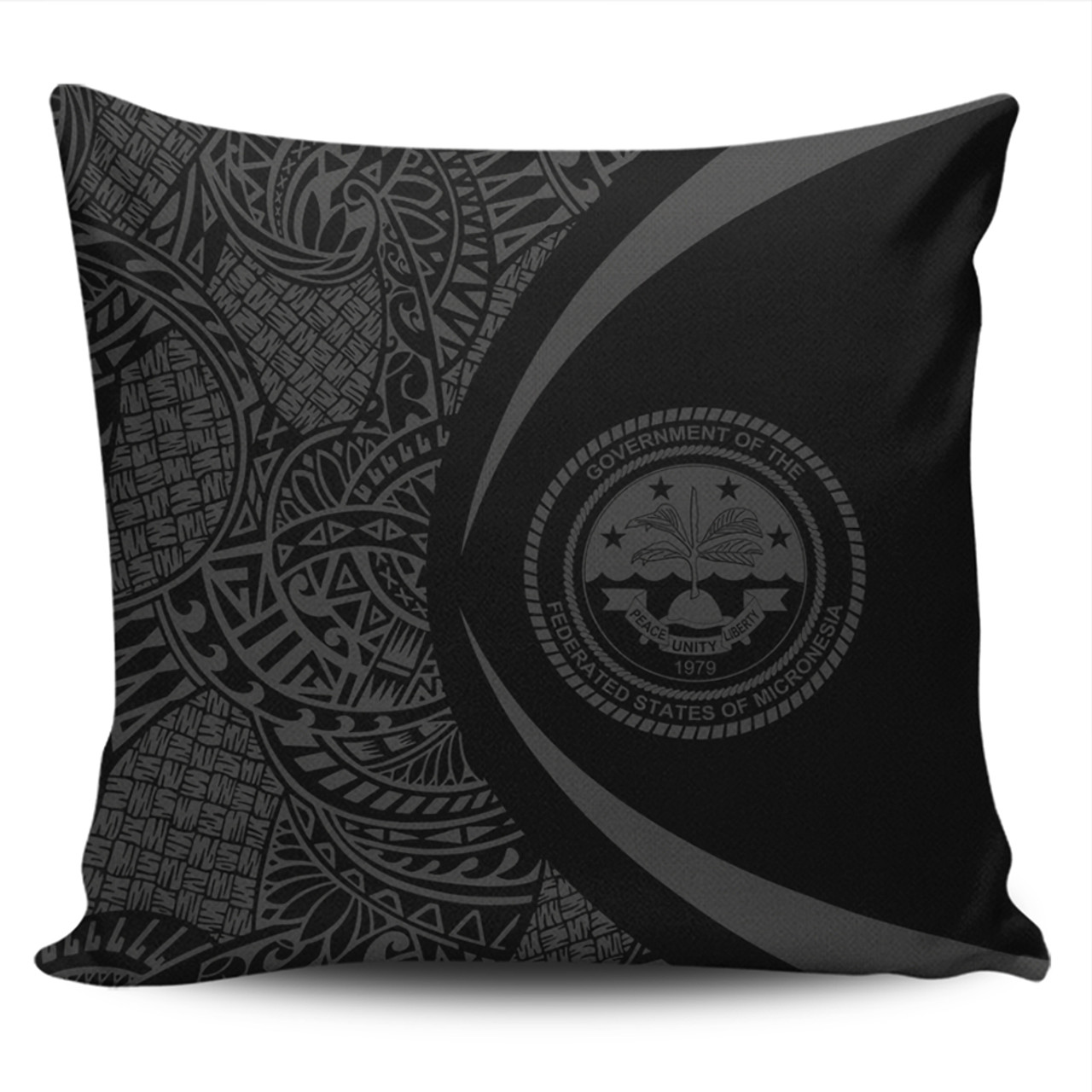 Federated States Of Micronesia Pillow Cover Lauhala Gray Circle Style