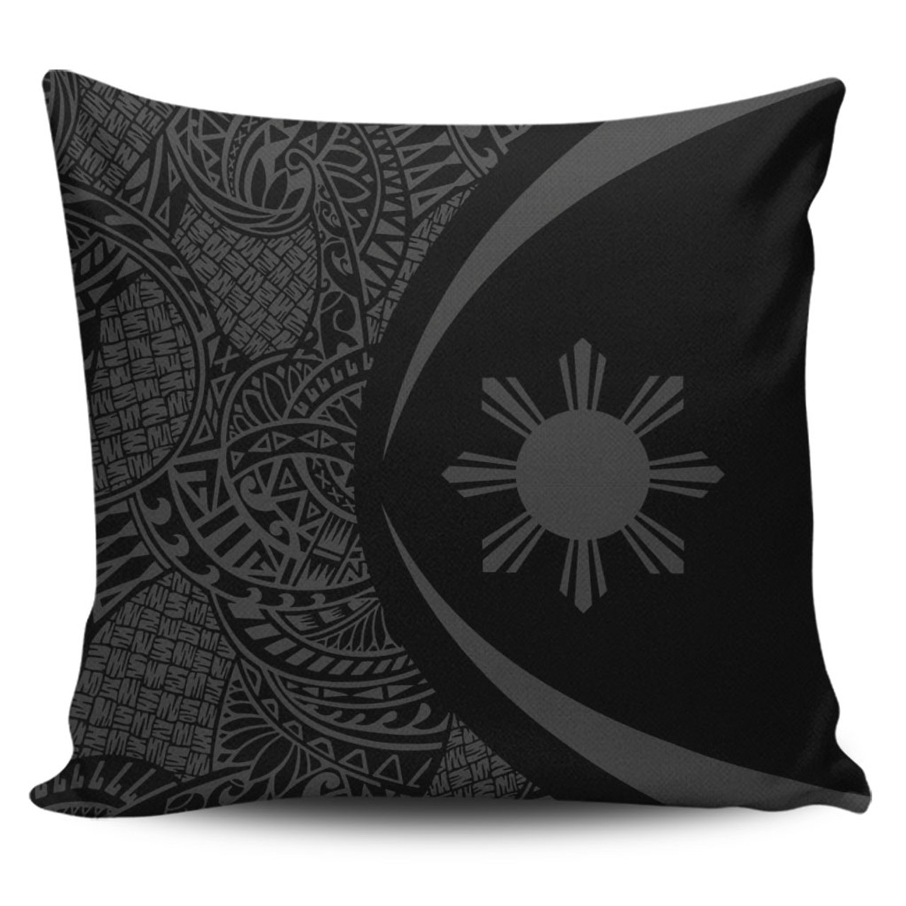 Philippines Filipinos Pillow Cover Lauhala Gray Circle Style