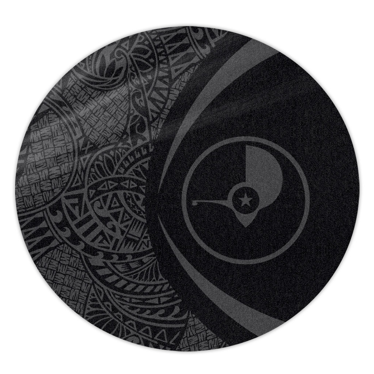 Yap State Round Rug Lauhala Gray Circle Style