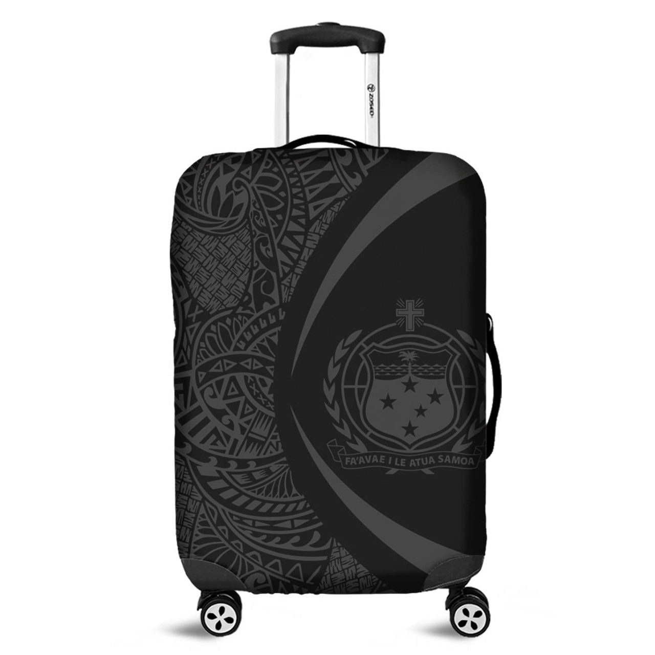 Samoa Luggage Cover Lauhala Gray Circle Style