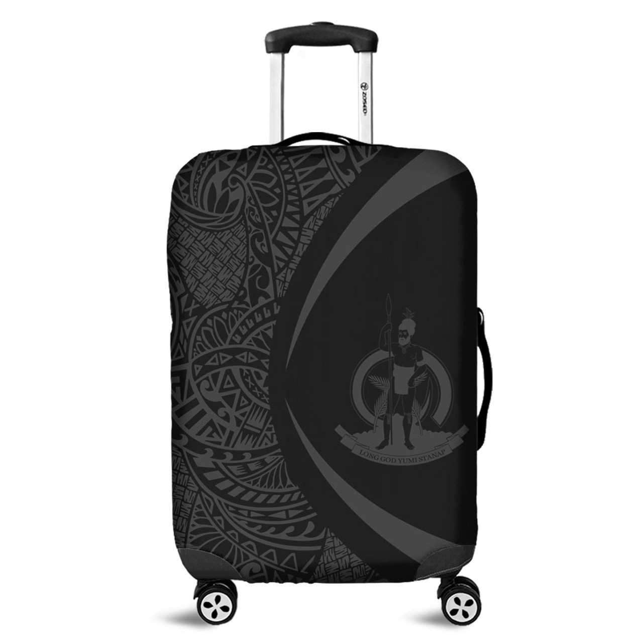 Vanuatu Luggage Cover Lauhala Gray Circle Style