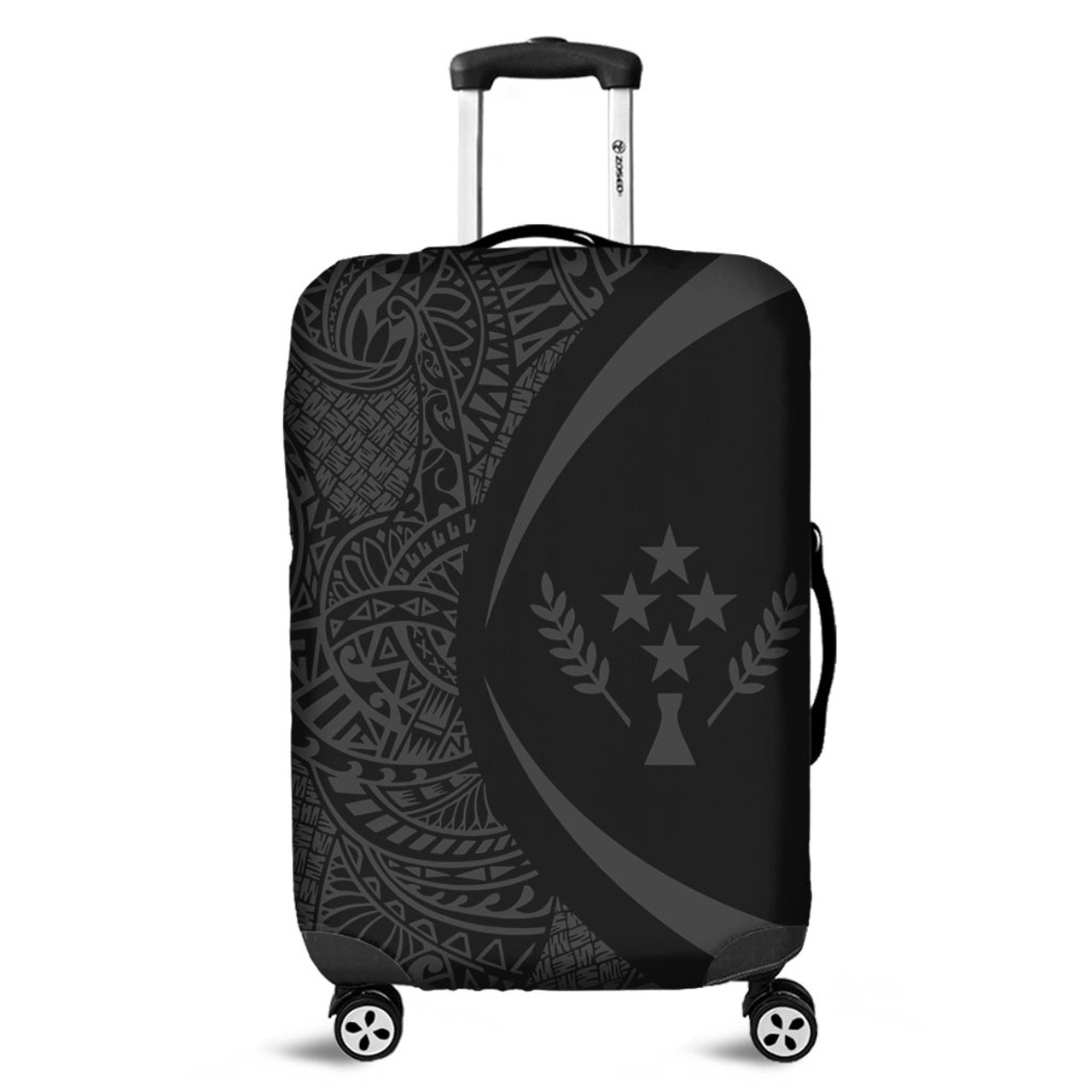 Kosrae Luggage Cover Lauhala Gray Circle Style
