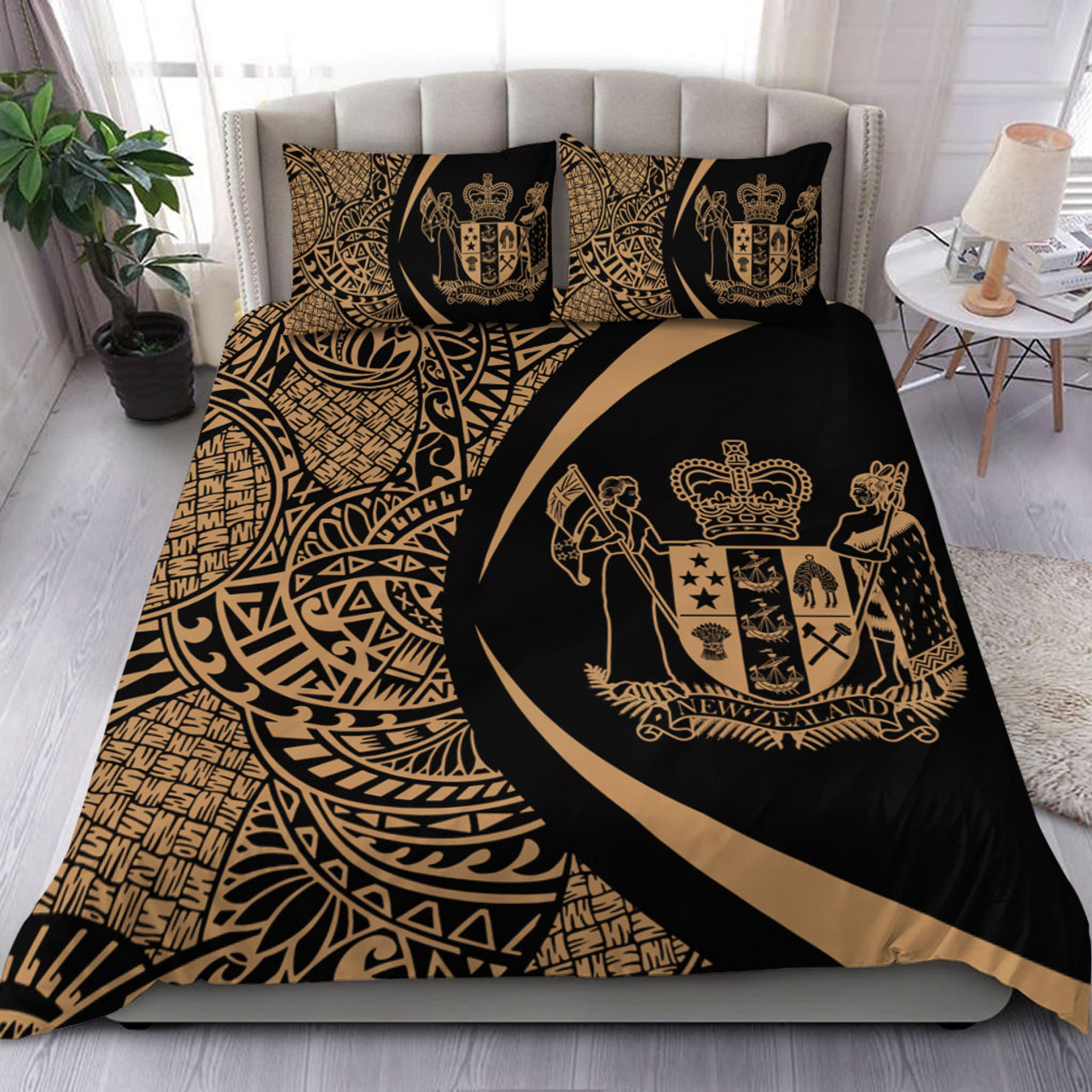 New Zealand Bedding Set Lauhala Gold Circle Style