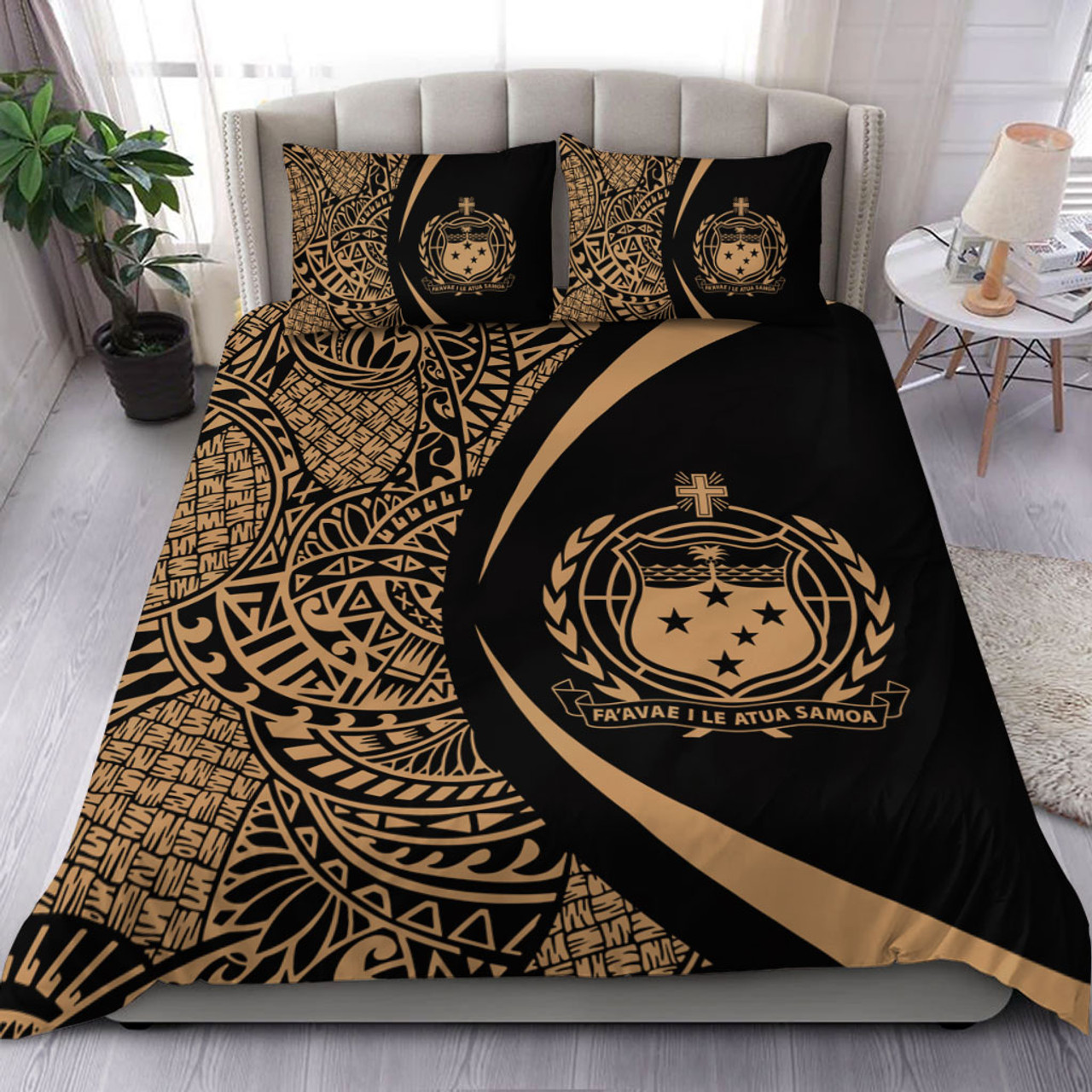 Samoa Bedding Set Lauhala Gold Circle Style