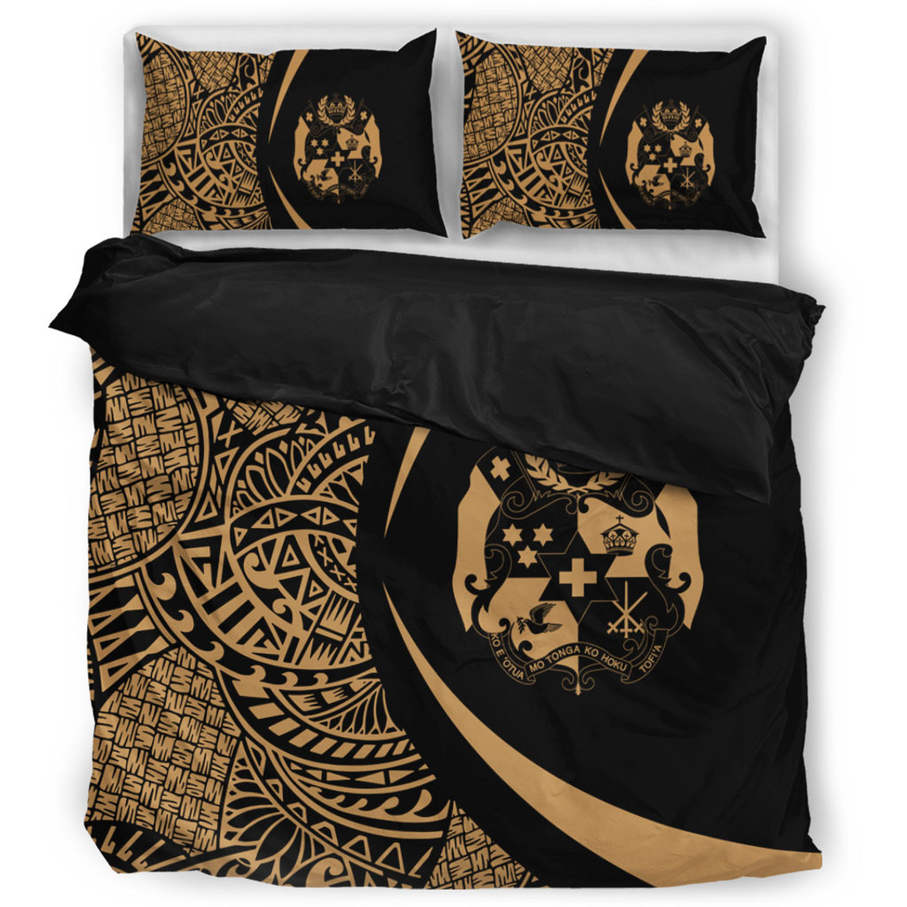 Tonga Bedding Set Lauhala Gold Circle Style
