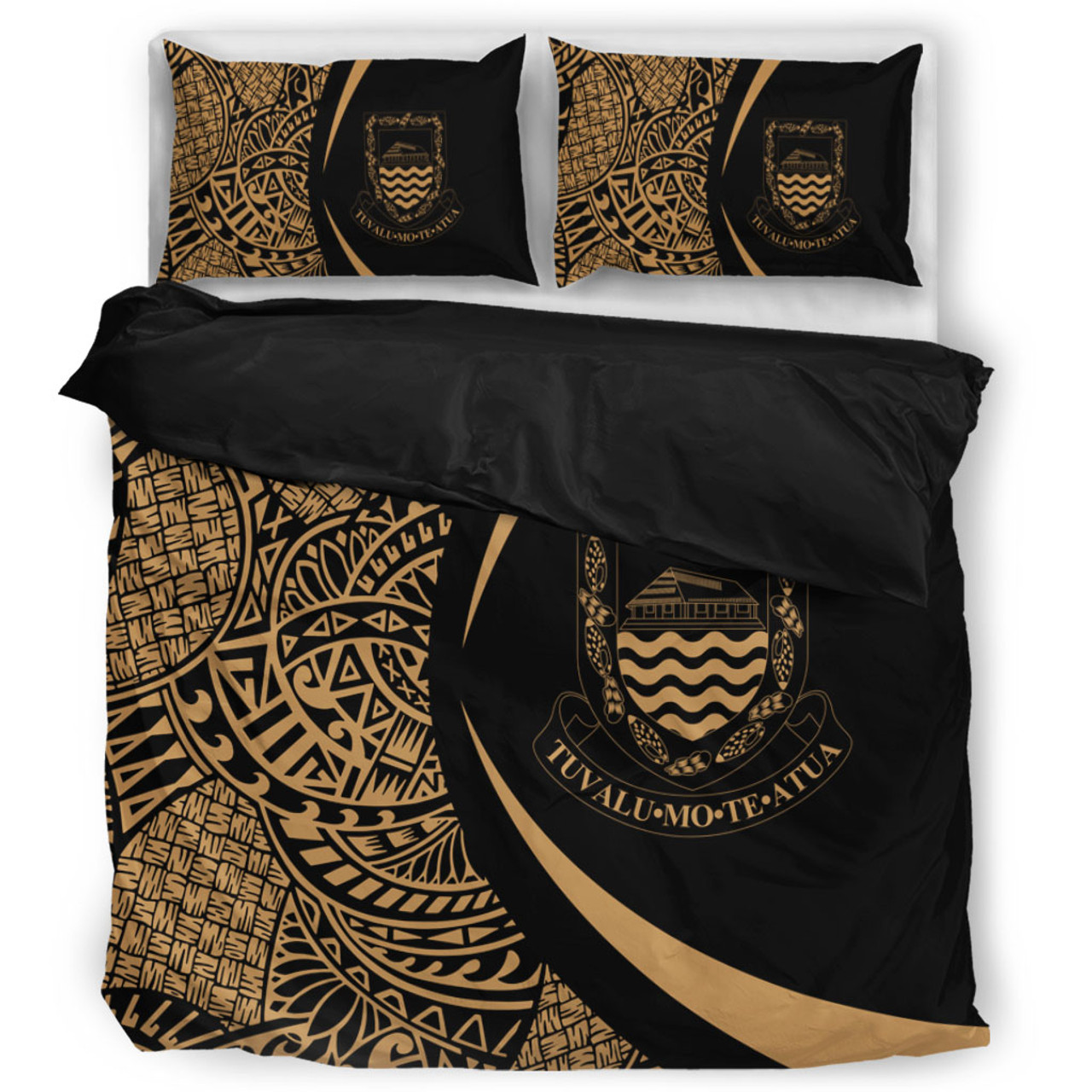 Tuvalu Bedding Set Lauhala Gold Circle Style