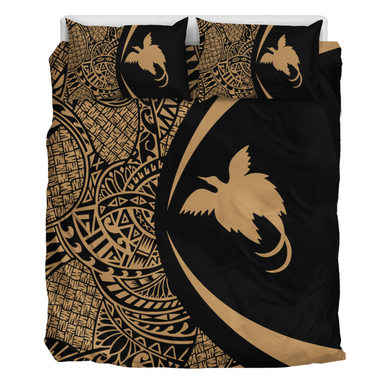 Papua New Guinea Bedding Set Lauhala Gold Circle Style