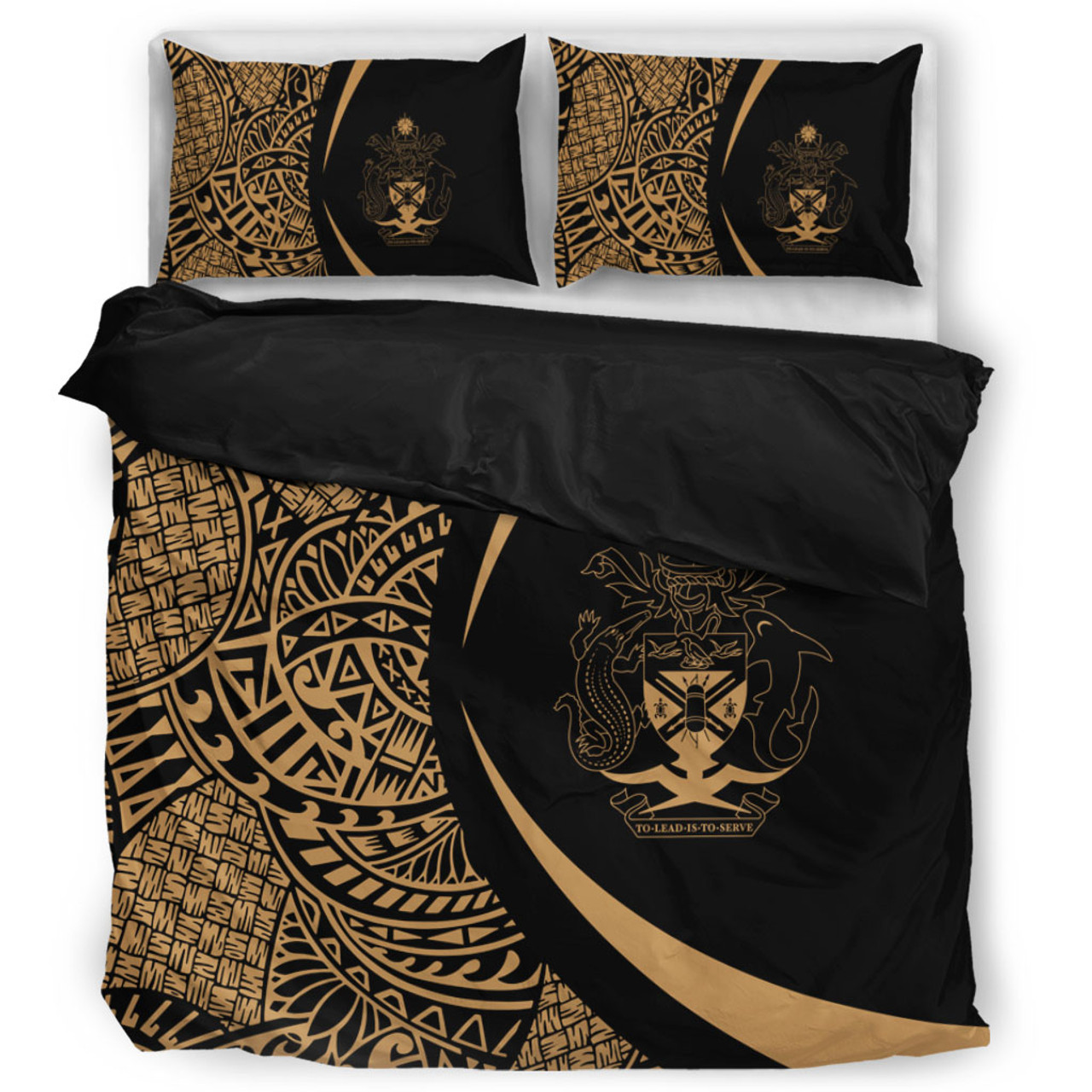 Solomon Islands Bedding Set Lauhala Gold Circle Style