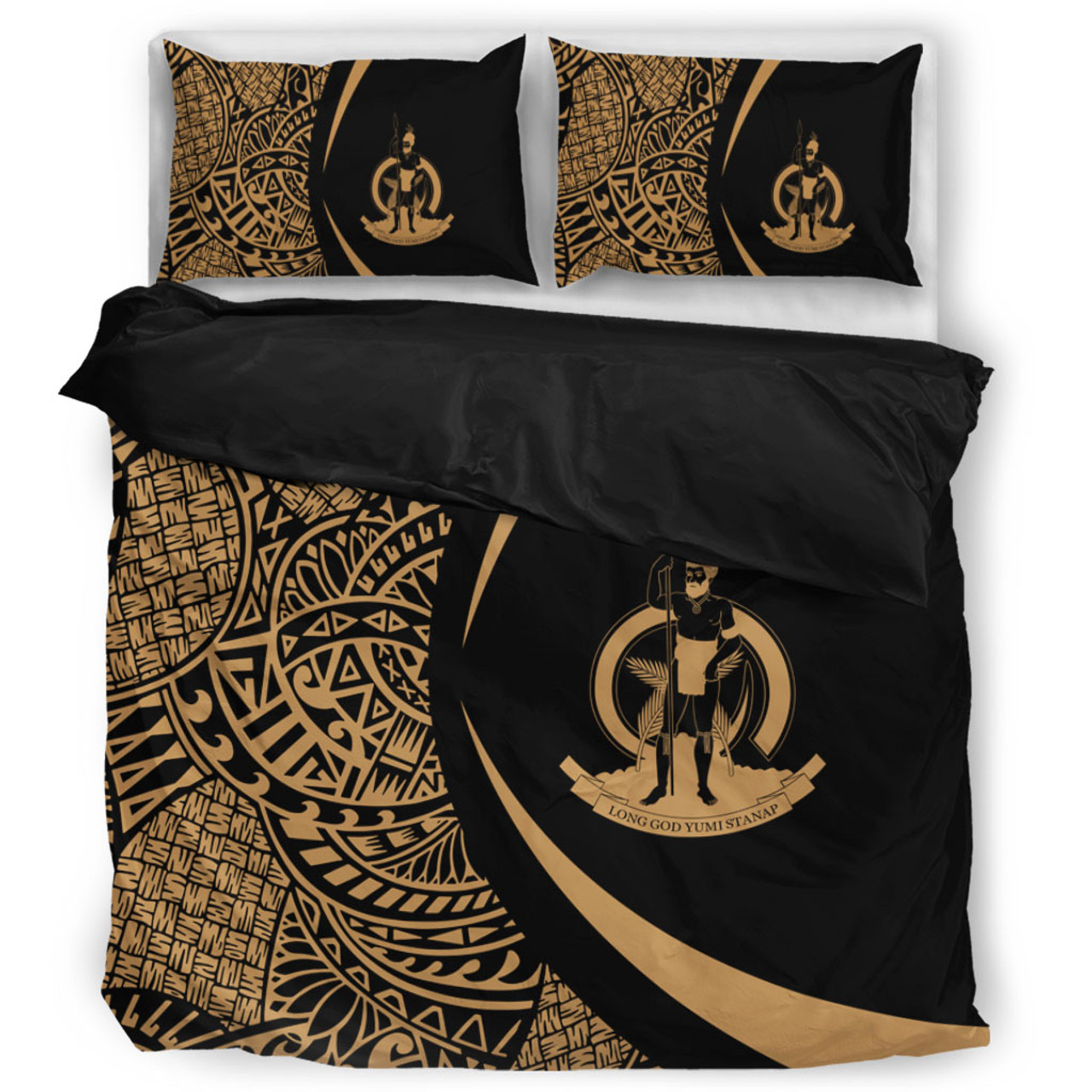Vanuatu Bedding Set Lauhala Gold Circle Style