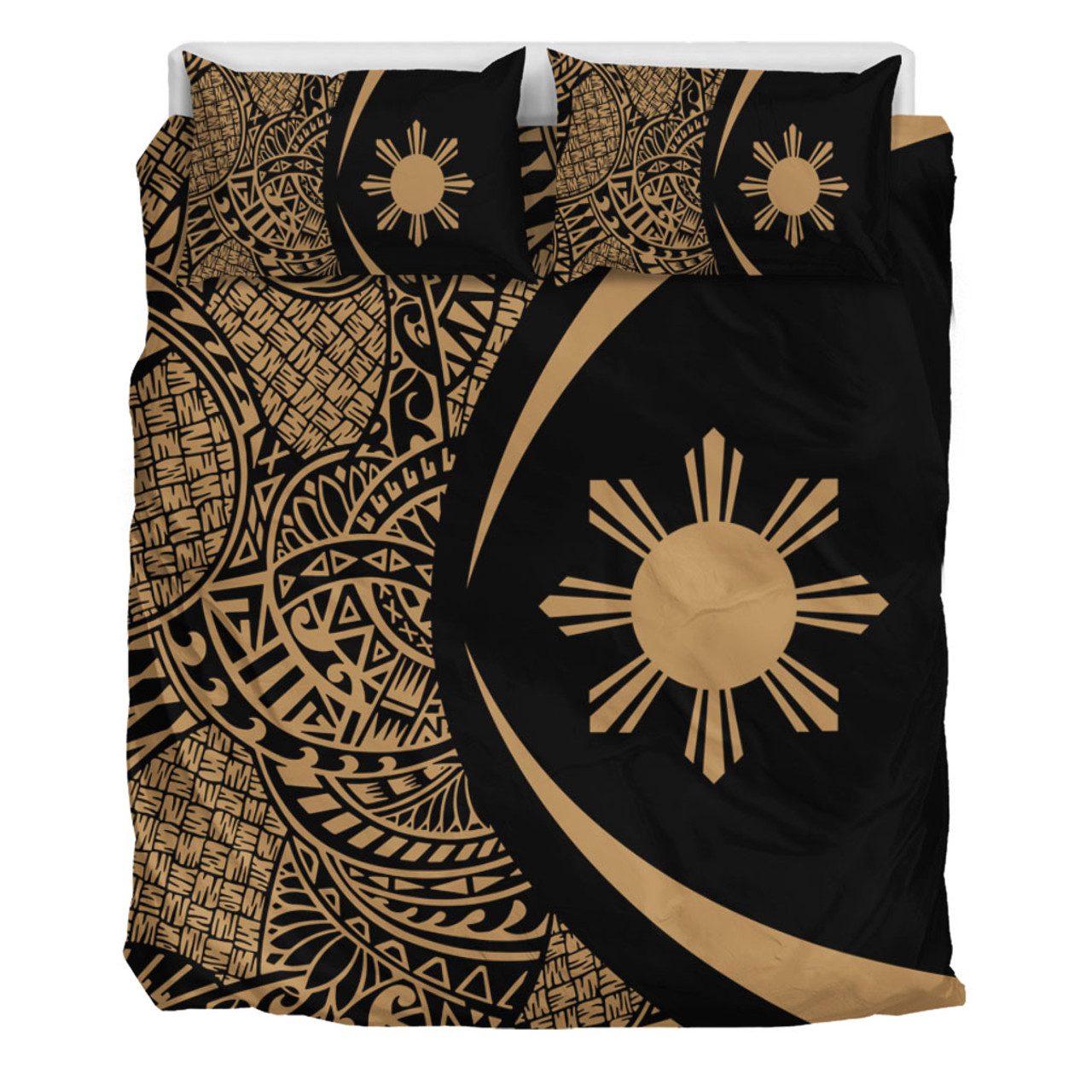 Philippines Filipinos Bedding Set Lauhala Gold Circle Style