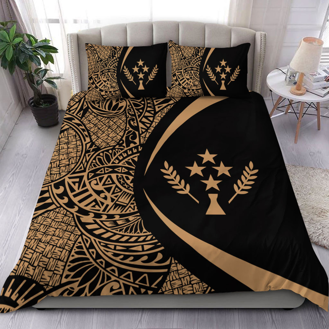 Kosrae Bedding Set Lauhala Gold Circle Style